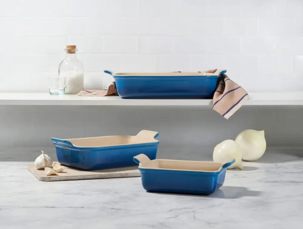Le Creuset Heritage Stoneware Rectangular Dishes - Set of 3 - Bread & Loaf Pans