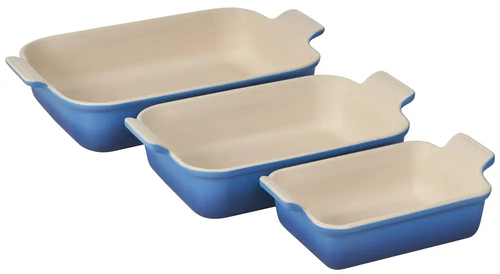 Le Creuset Heritage Stoneware Rectangular Dishes - Set of 3 - Marseille - Bread & Loaf Pans