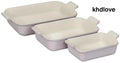 Le Creuset Heritage Stoneware Rectangular Dishes - Set of 3 - Shallot - Bread & Loaf Pans