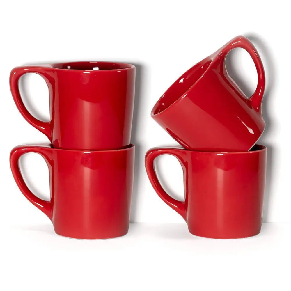 notNeutral Lino 10 oz. Coffee Mug - Rhubarb Red / 4-pack - Drinkware