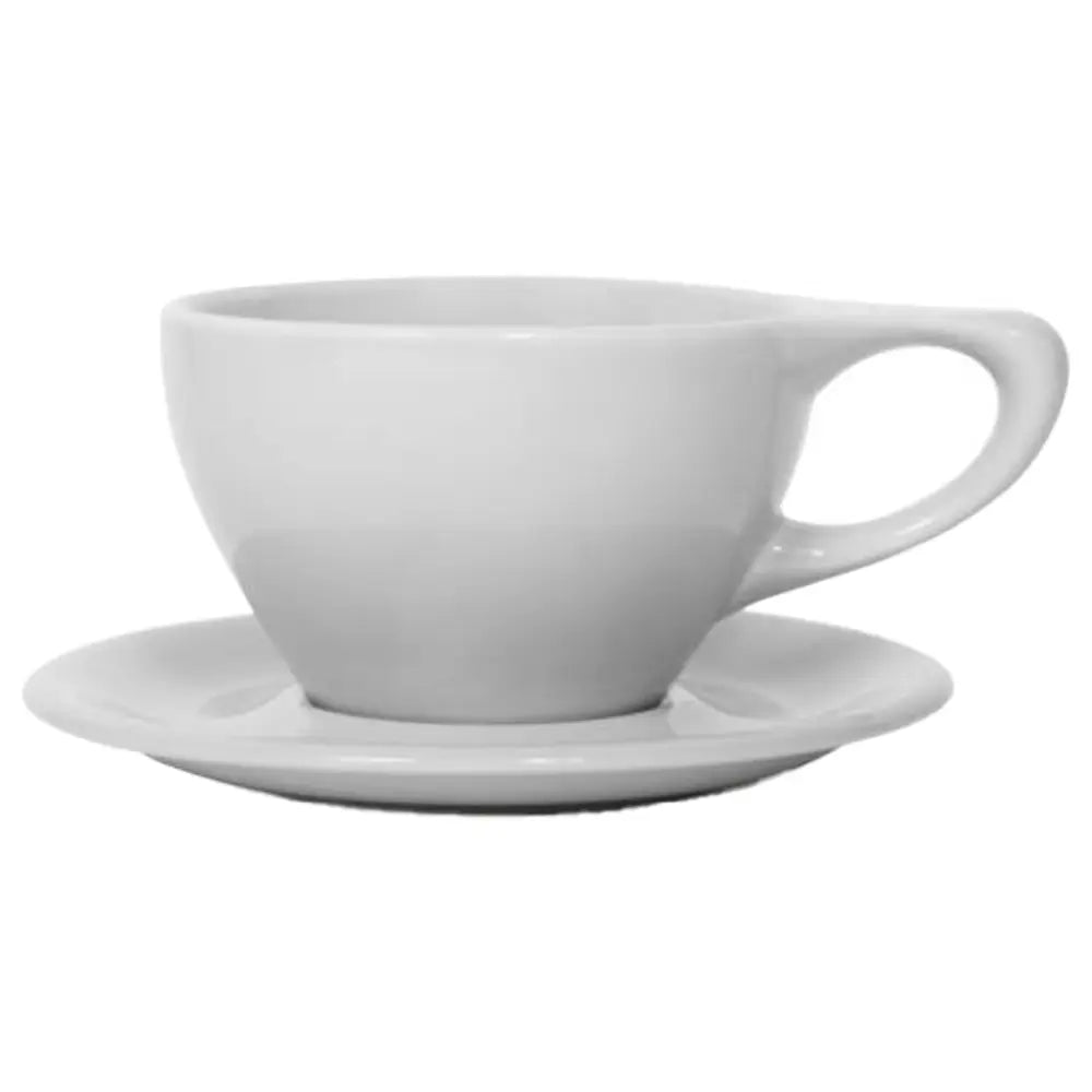 notNeutral Lino 12oz Porcelain Latte Cups with Saucers - Light Gray / Single - Drinkware