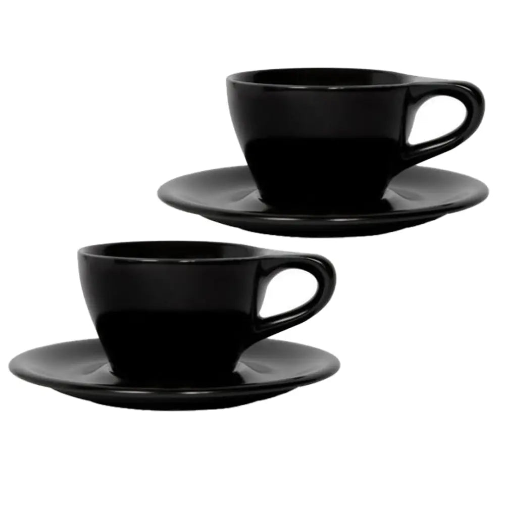 notNeutral Lino Cappuccino Cup & Saucer - Black / 2-pack - Mugs