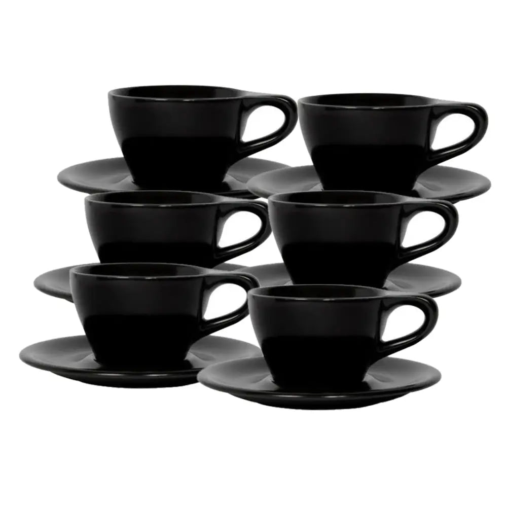 notNeutral Lino Cappuccino Cup & Saucer - Black / 6-pack - Mugs