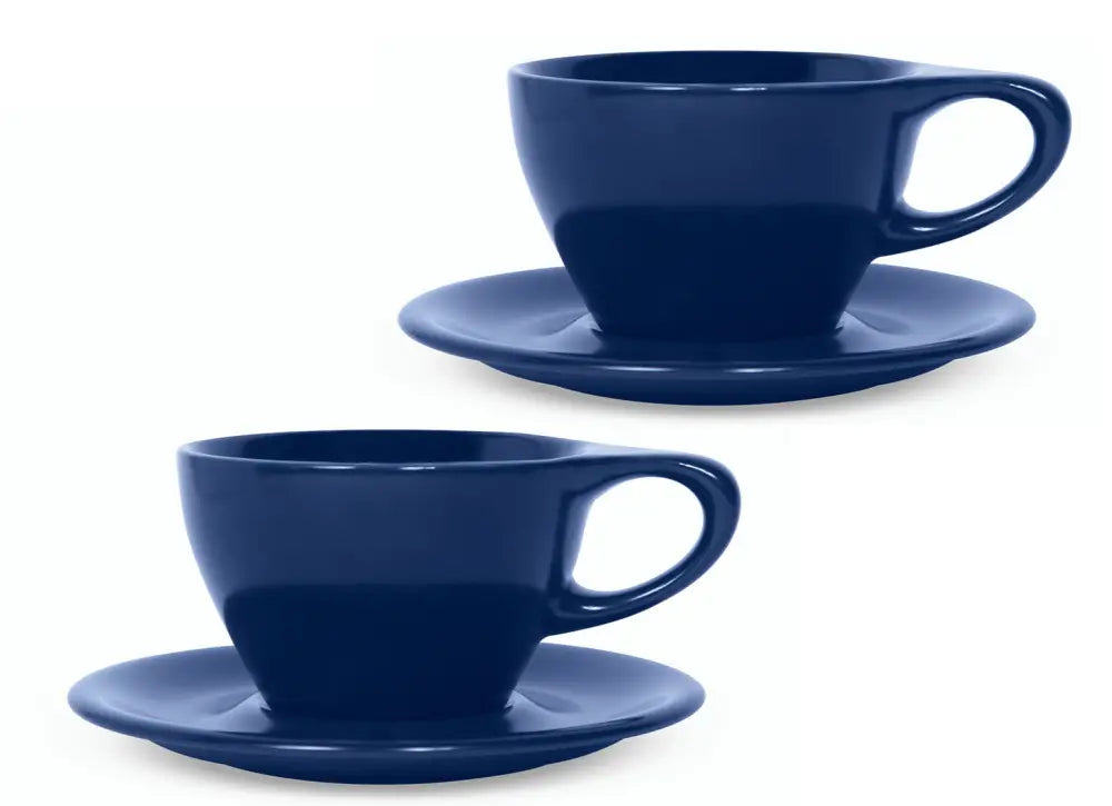 notNeutral Lino Cappuccino Cup & Saucer - Indigo / 2-pack - Mugs