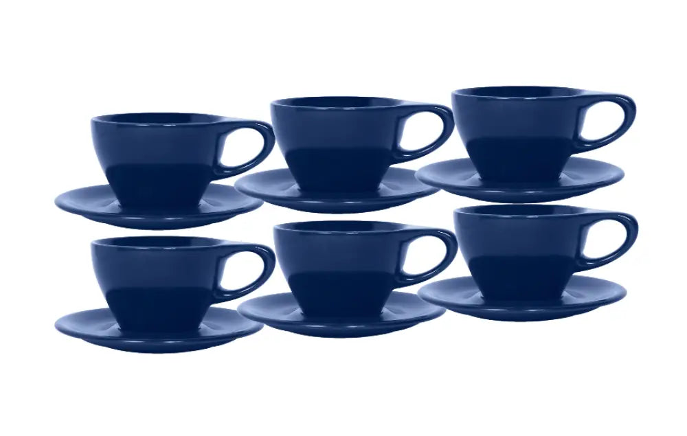 notNeutral Lino Cappuccino Cup & Saucer - Indigo / 6-pack - Mugs