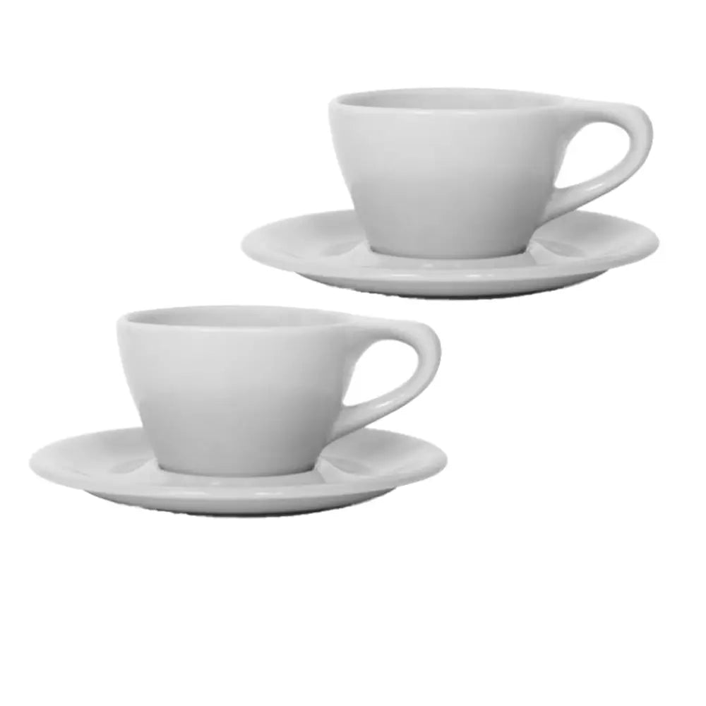 notNeutral Lino Cappuccino Cup & Saucer - Light Gray / 2-pack - Mugs
