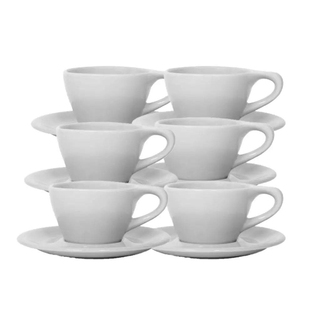 notNeutral Lino Cappuccino Cup & Saucer - Light Gray / 6-pack - Mugs