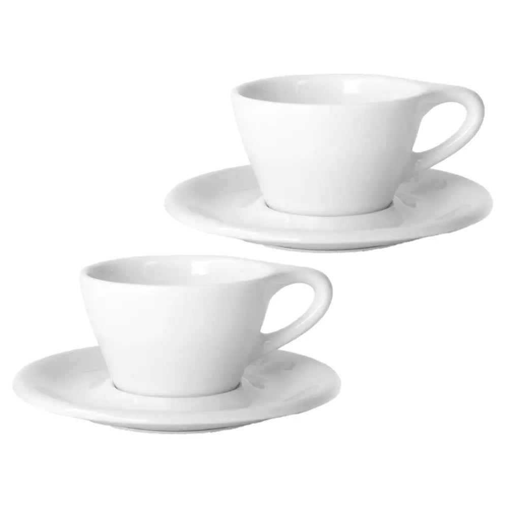 notNeutral Lino Cappuccino Cup & Saucer - White / 2-pack - Mugs