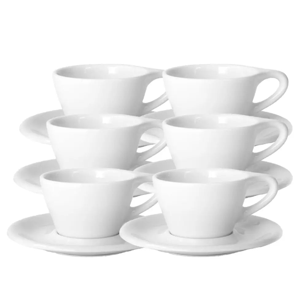 notNeutral Lino Cappuccino Cup & Saucer - White / 6-pack - Mugs