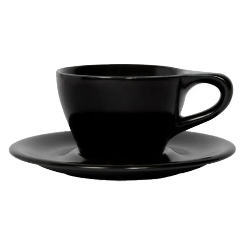 notNeutral Lino Latte Cup & Saucer 8 oz - Black / Set of 1 - Drinkware