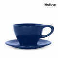 notNeutral Lino Latte Cup & Saucer 8 oz - Indigo / Set of 1 - Drinkware