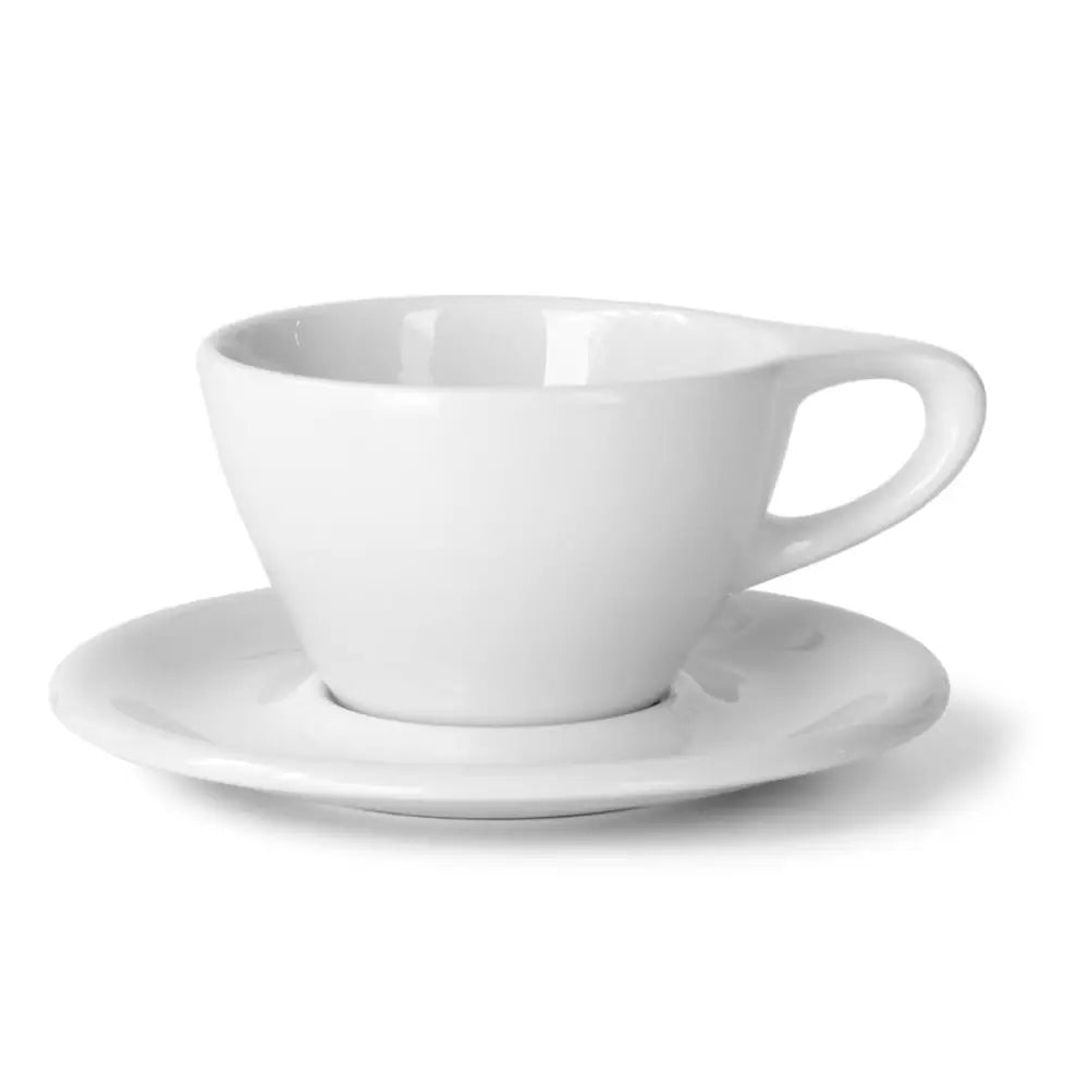 notNeutral Lino Latte Cup & Saucer 8 oz - White / Set of 1 - Drinkware