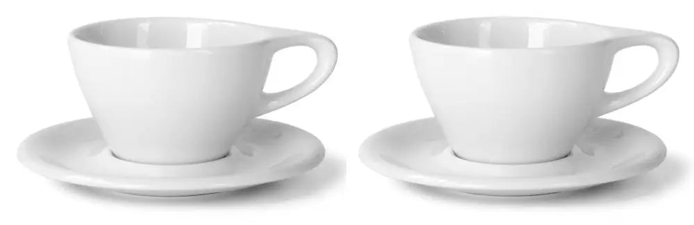 notNeutral Lino Latte Cup & Saucer 8 oz - White / Set of 2 - Drinkware