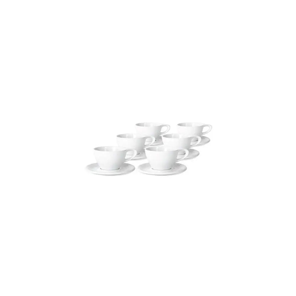 notNeutral Lino Latte Cup & Saucer 8 oz - White / Set of 6 - Drinkware